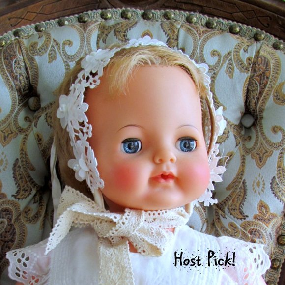 FLOWER GIRL WEDDING HEADBAND, TODDLER BIRTHDAY PARTY, WHITE LACE w RIBBONS, EUC - Picture 5 of 6